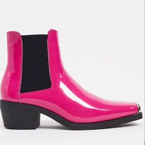ASOS MENS PINk WESTERN BOOT WITH METAL TOE CAP